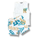 Rebel Minds Kids 'Saints' Board Shorts 851-B921 (White) - FRESH N FITTED