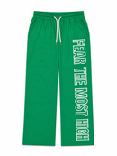 Protector and Maintainer 'FTMH' Flared Nylon Track Pants in Green