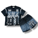 Smoke Rise 'Smoke Studios' Rhinestone Shorts (Black) KS25251 - FRESH N FITTED