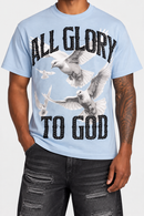 Black Pike 'All Glory To God' T- Shirt In Lt. Blue