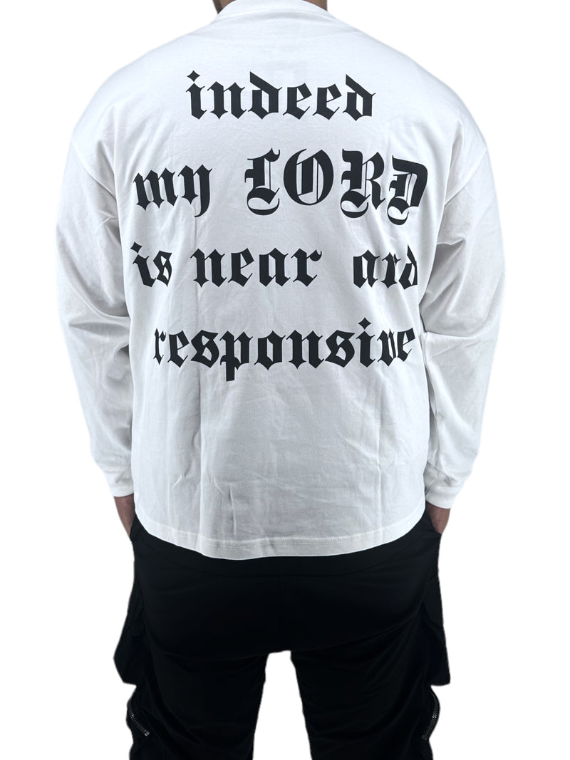 Protector and Maintainer 'Submitted to God' Long Sleeve T-Shirt (White)