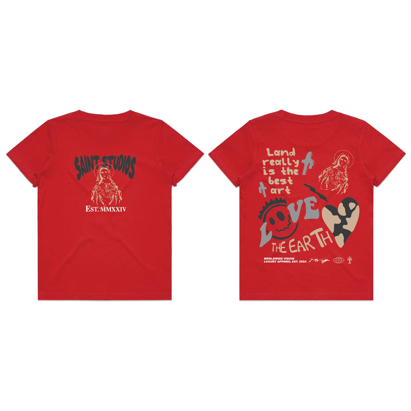 Saint Studio Kids 'The Earth' T-Shirt (Red)