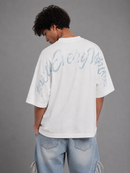 Inner Peace 'Peace Every Where' Oversized Rhinestone T-Shirt (White) - FRESH N FITTED
