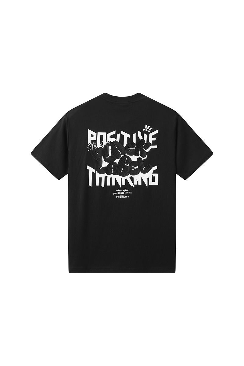 Black Label 'Positive' Premium T-Shirt (Black) BL006 - FRESH N FITTED
