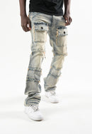 Spark 'TWill' Stacked Flare Denim With Multi Pockets (Tint) S3020 - FRESH N FITTED