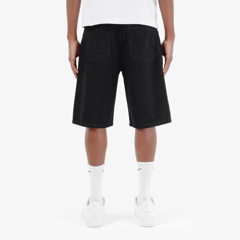 Copper Rivet 'Rip & Repair' Relax Fit Denim Shorts (Black) 513028 - FRESH N FITTED