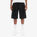 Copper Rivet 'Rip & Repair' Relax Fit Denim Shorts (Black) 513028 - FRESH N FITTED