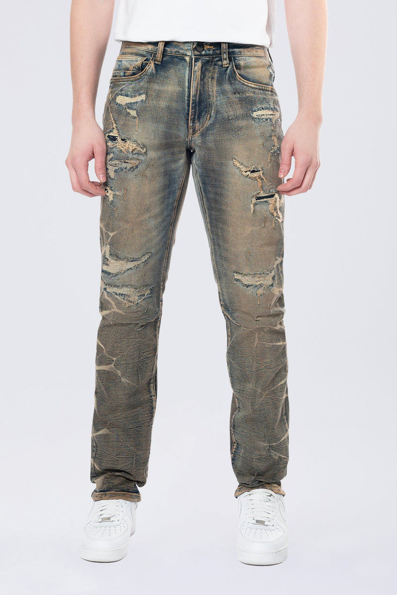 Smoke Rise 'Slim Lightning Effect' Denim (Zinc Blue) JP24506