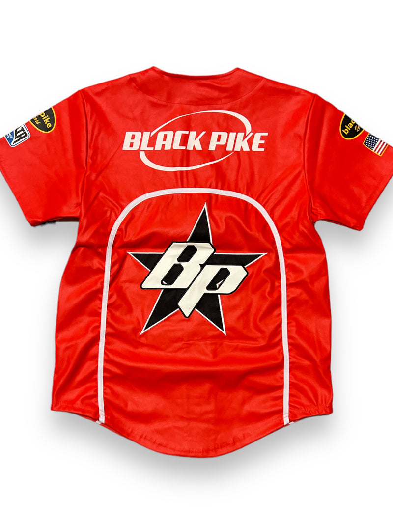 Black Pike 'Vandal Racing' PU Baseball Jersey (Red) BS5003 - Fresh N Fitted Inc 2