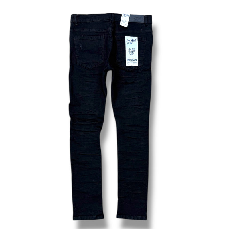 Evolution 'Wild Tiger' Distressed Ripple Denim (Jet Black) EV-33319 - FRESH N FITTED