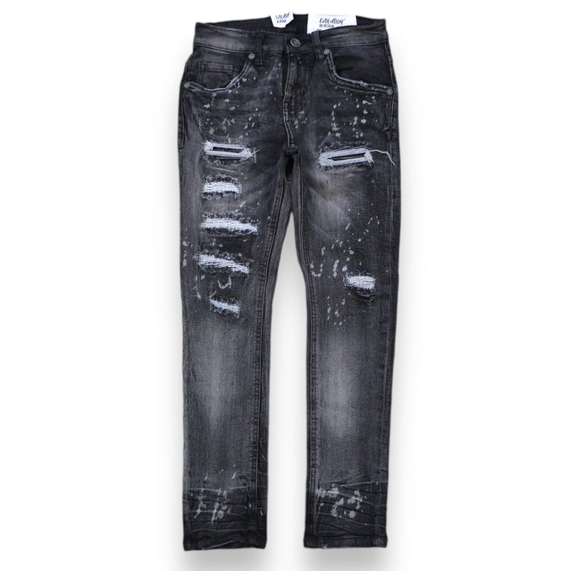 Evolution Kids 'Bleached' Distressed Denim (Washed Black) EV-33953K