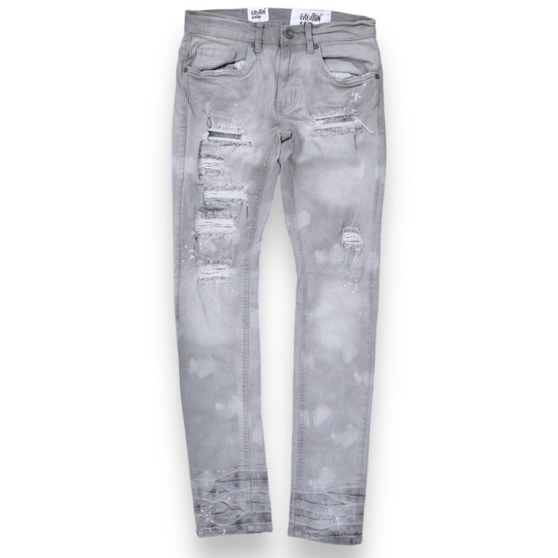 Evolution 'Bleached' Distressed Denim (Grey) EV-33953