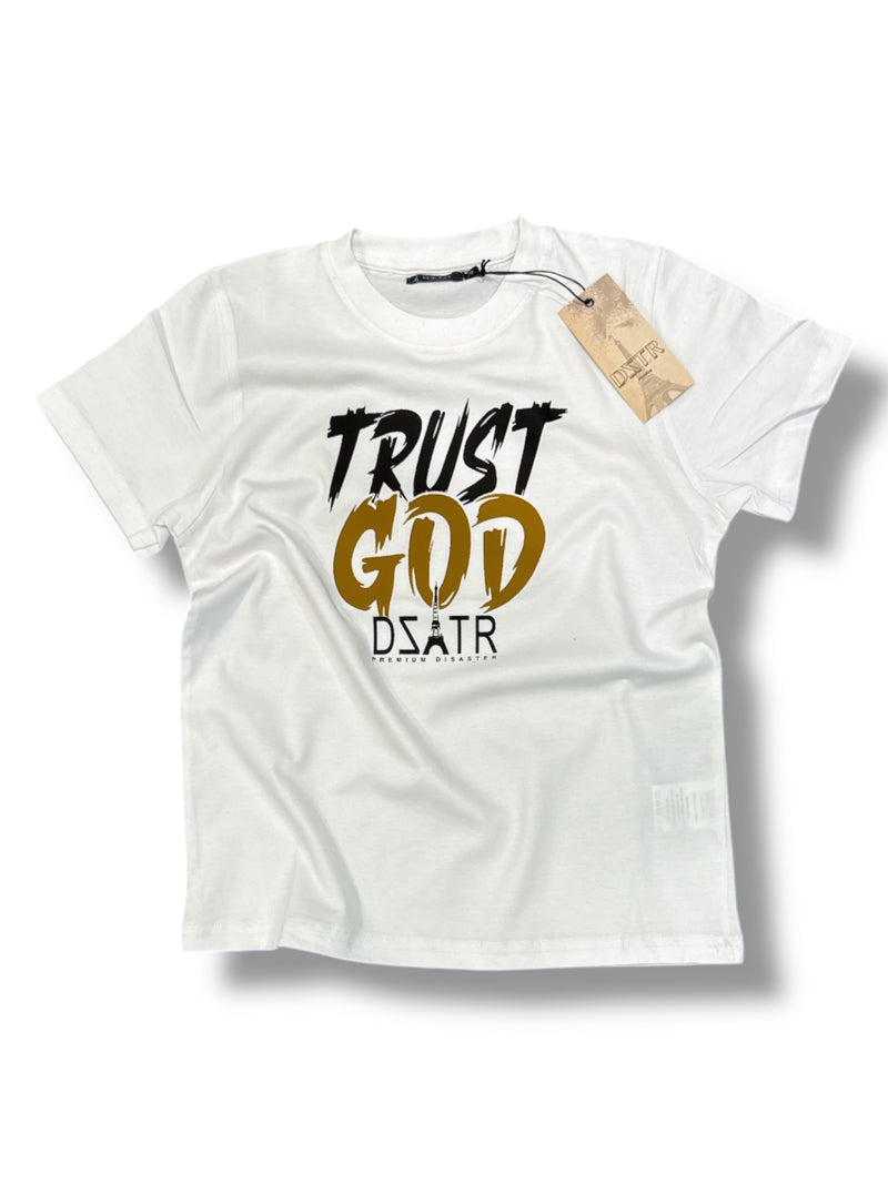 DSTR 'TRUST GOD' Kids T-Shirt (White)