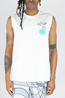 Rebel Minds 'RBL' Sleeveless T-Shirt (White) 151-122 - FRESH N FITTED
