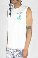 Rebel Minds 'RBL' Sleeveless T-Shirt (White) 151-122 - FRESH N FITTED