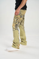 Taker 'Camo Cut Sew' Cargo Stack Denim (Gray Camo) T4055 - FRESH N FITTED