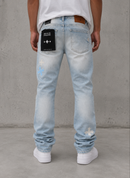 SYIP 'Leather Patches' Stacked Denim (Ice Blue) JTFP2344