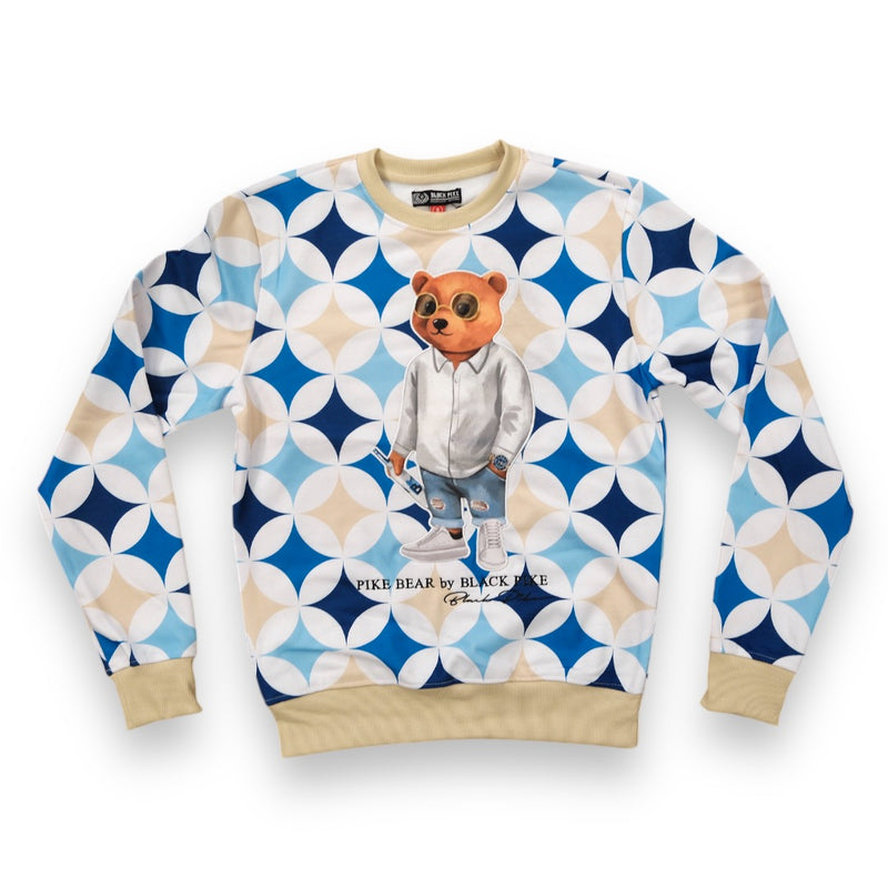 Black Pike 'Pike Bear' Crewneck (Blue) FB2402