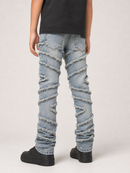 FWRD Kids 330355 K/LK 'Stacked Slash' Denim (Lt .Tint)