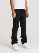 FWRD Kids 330385K/LK 'Fray Crystal' Slim Straight Denim (Jet Black)