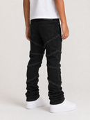 FWRD Kids 330385K/LK 'Fray Crystal' Slim Straight Denim (Jet Black)