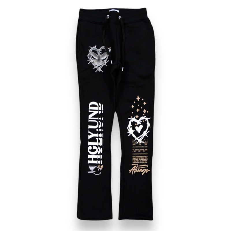 Highly Undrtd 'Always Thrive' Stack Joggers (Black) UF4211