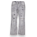 Copper Rivet 'Side Distress' Stacked Denim (Grey) 433077 - FRESH N FITTED