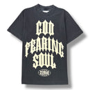 WRLDSNTS 'God Fearing Soul' Puff Print T-Shirt (Charcoal) - FRESH N FITTED