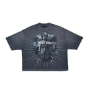Rare Peace 'CRY' Oversized Cropped T-shirt (DK. Grey) RT5031 - FRESH N FITTED
