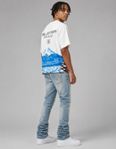 Red Letters "Japan Fuji" Slightly Oversized T-Shirt in White