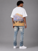 Red Letters "The Wild West" Slightly Oversized T-Shirt in White
