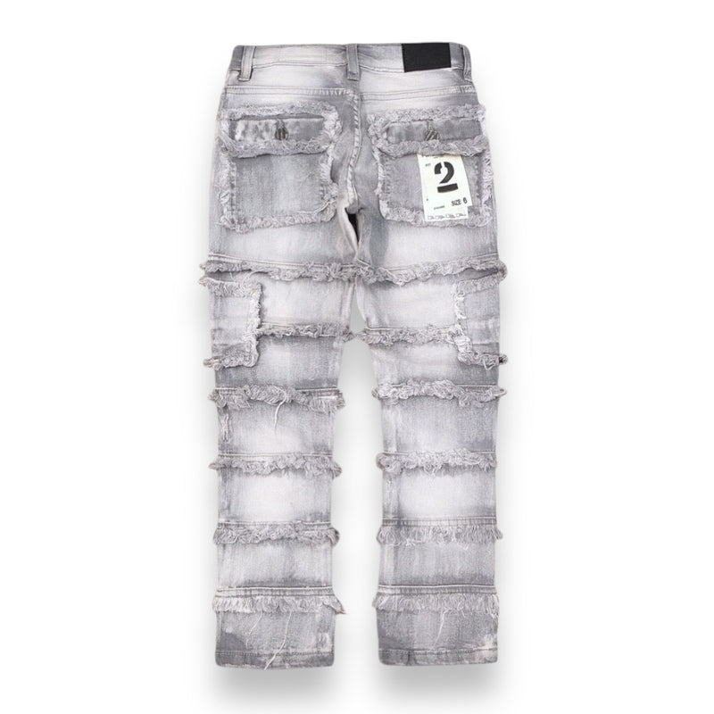 FWRD Kids 'Patchwork' True Stacked Denim (Grey) FW-33958 K/LK