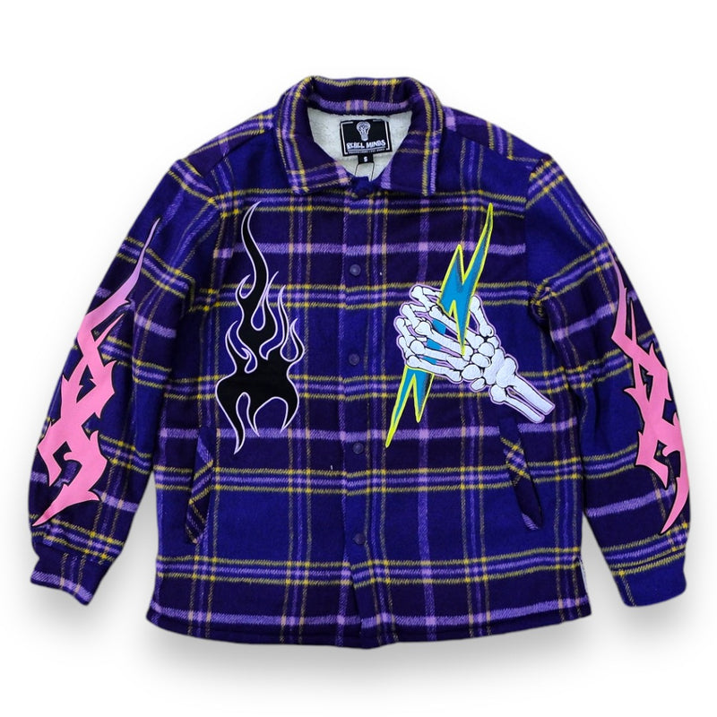 Rebel Minds 'Festival Flannel' Shacket (Purple) 142-796