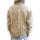 Protector and Maintainer 'Built Tough' French Terry Pullover Hoodie (Beige/White) - FRESH N FITTED