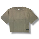 67 ‘BLANK’ Premium Washed Heavyweight Cropped Shirt (Deep Sage) - FRESH N FITTED