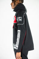 Rebel Minds 'RACING' Nylon Anorak Hoodie (Black/Red) 152-538 - FRESH N FITTED