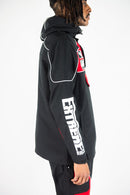 Rebel Minds 'RACING' Nylon Anorak Hoodie (Black/Red) 152-538 - FRESH N FITTED
