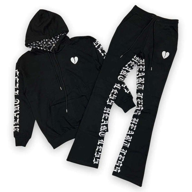 Focus 'Heartless' Stacked Sweatpants - Fresh N Fitted Inc