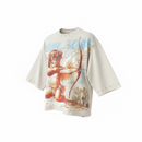 Highly Undrtd 'UN Existence' 3/4 Sleeve Rhinestone Cropped T-Shirt (Champagne) HF5504 - FRESH N FITTED