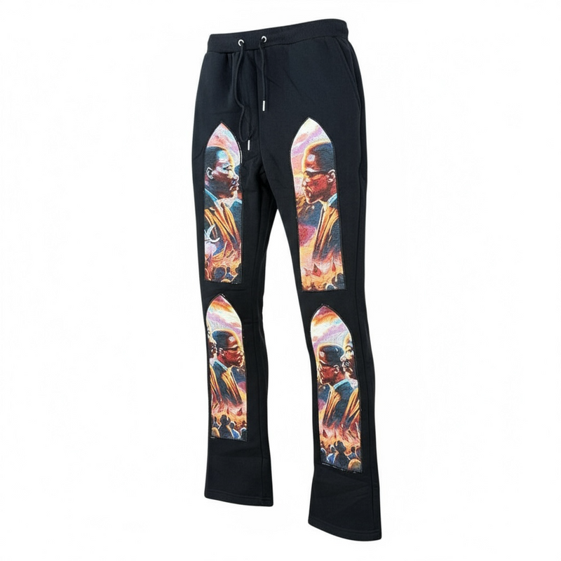 Black Pike 'Legends' Tapestry Stacked Sweatpants (Black) FB2536S - FRESH N FITTED