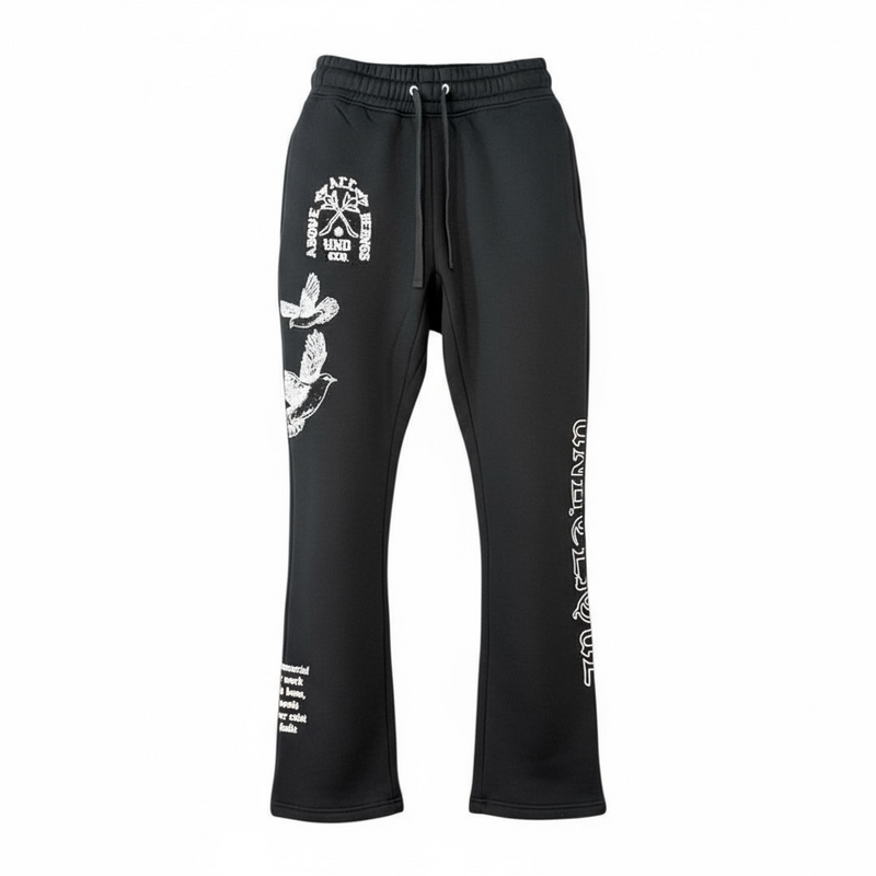 Highly Undrtd 'Above All' Stacked Joggers (Black) UF5204 - FRESH N FITTED
