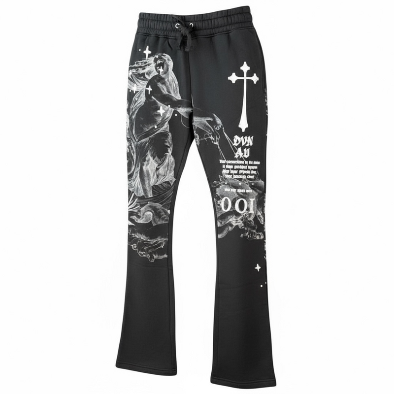 Highly Undrtd 'Divine Aura' Stacked Joggers (Black) UF5203 - FRESH N FITTED