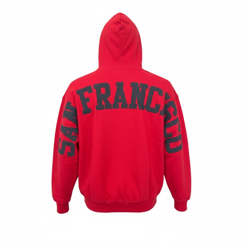 Pro Standard 'San Francisco 49ers Wingspan' Drop Shoulder Hoodie (Red) FS45410468 - FRESH N FITTED