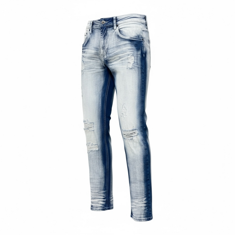 Spark Slim Fit Stretch Denim (Blue Sand) S4403 - FRESH N FITTED