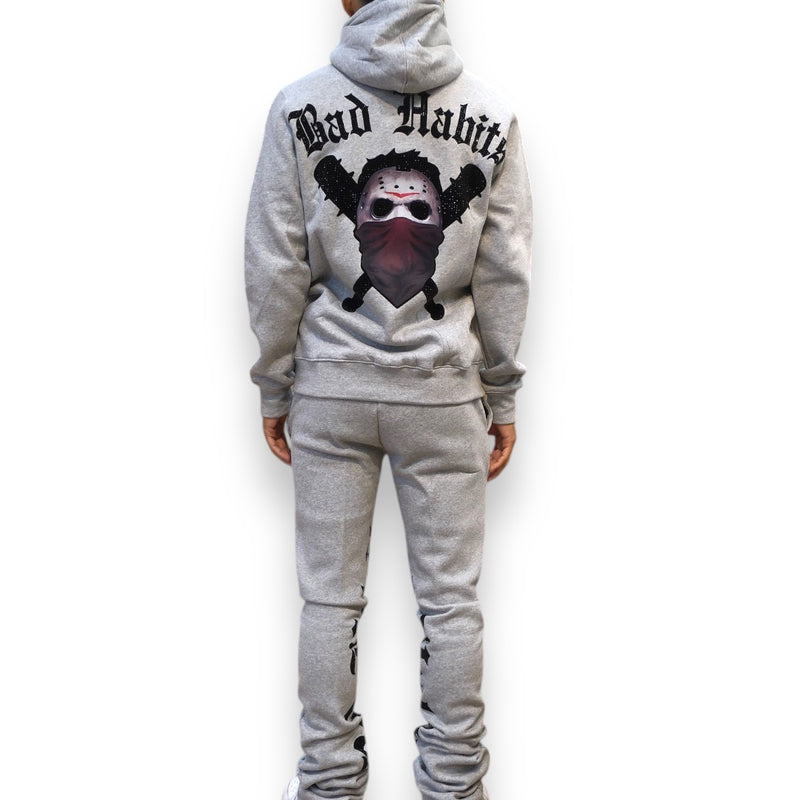 Roku Studio 'Bad Habits' Zip Down Hoodie (Grey)