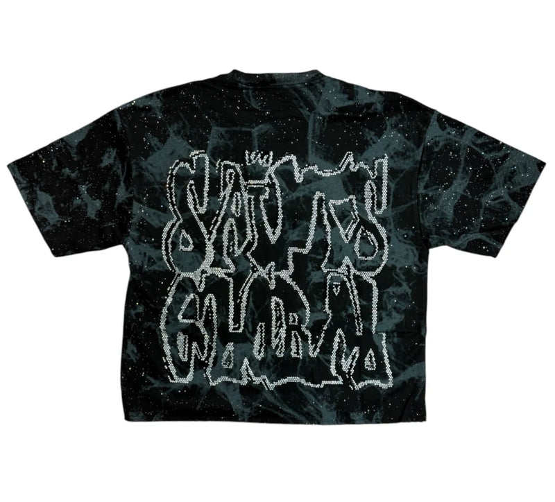 BKYS 'Faith' Cropped Rhinestone T-Shirt (Black) T13857 - FRESH N FITTED