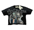 BKYS 'No Fear' Cropped Rhinestone T-Shirt (Black) T1385 - FRESH N FITTED