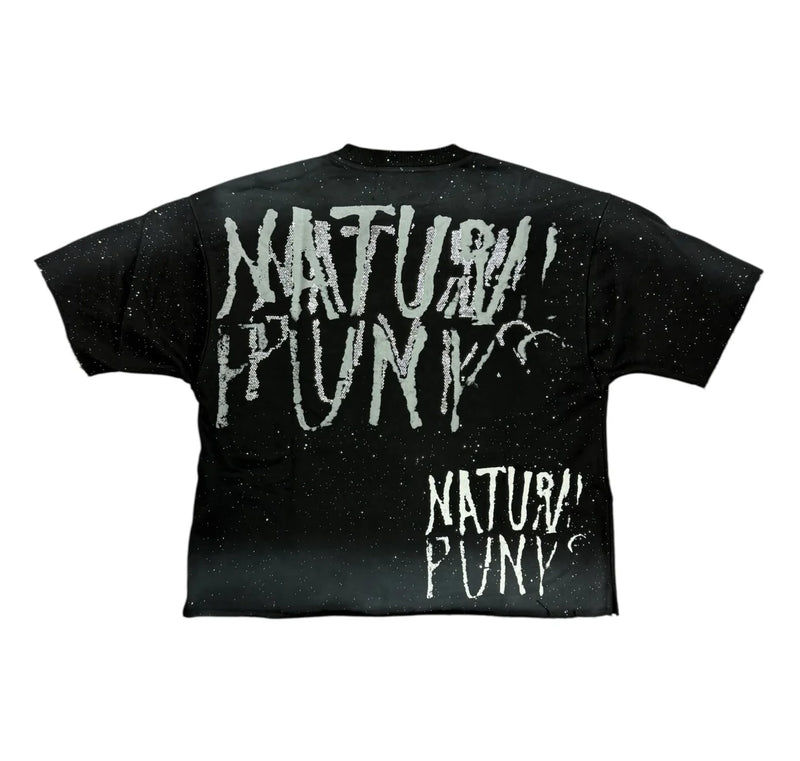 BKYS 'No Fear' Cropped Rhinestone T-Shirt (Black) T1385 - FRESH N FITTED