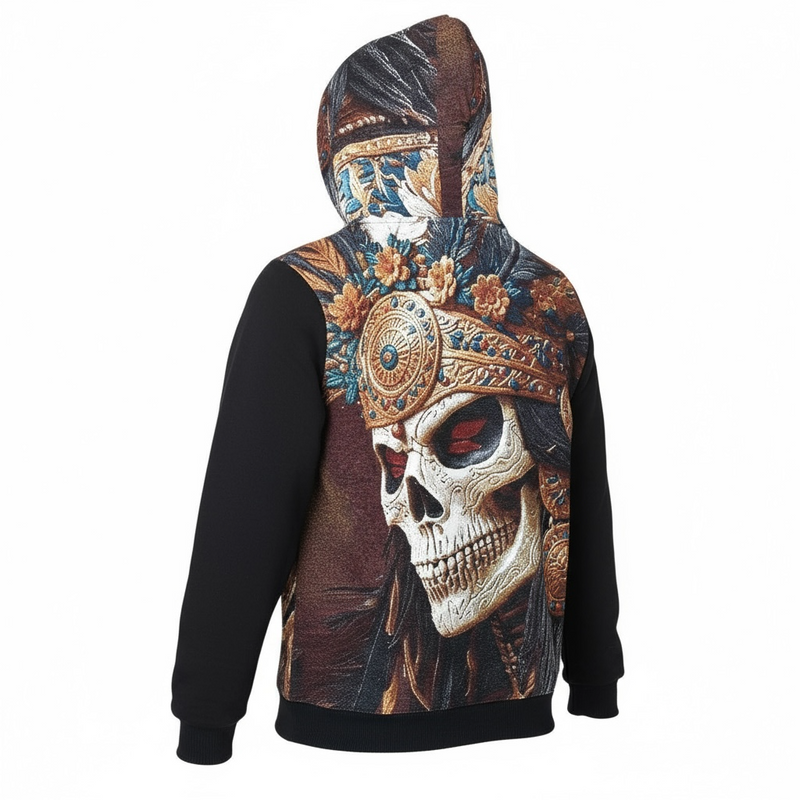 Black Pike 'Saint Native Skull' Tapestry Hoodie (Black) FB2550 - FRESH N FITTED