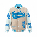 Rebel Minds Kids 'Fearless Soul' Melton Varsity Jacket (H.Grey) 852-B561 - FRESH N FITTED